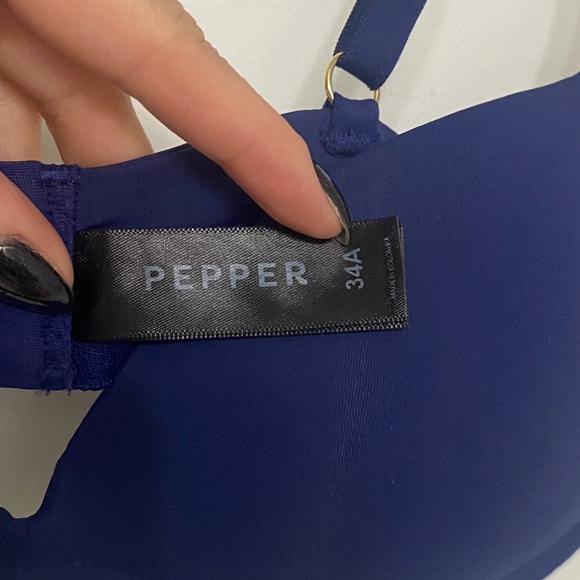 Pepper Zero-G Wirefree Lift Up Bra Navy Blue 34A - Picture 3 of 4